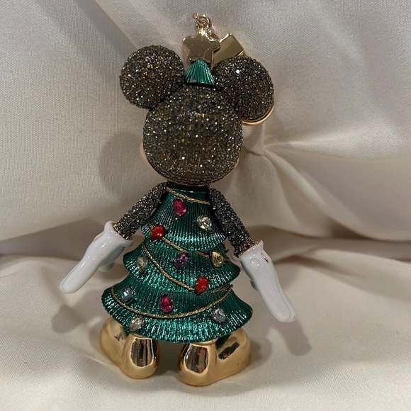 DISNEY X BAUBLEBAR Mickey Mouse Christmas Tree Crystal Bag Charm NWT Keychain - Picture 6 of 10